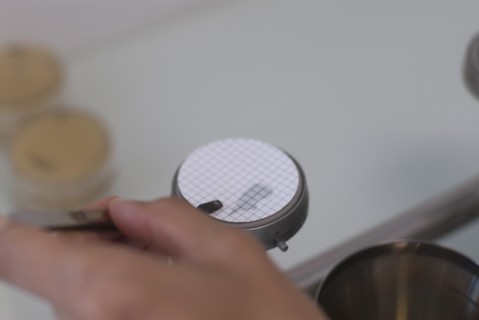 close-up of laboratory equipment
