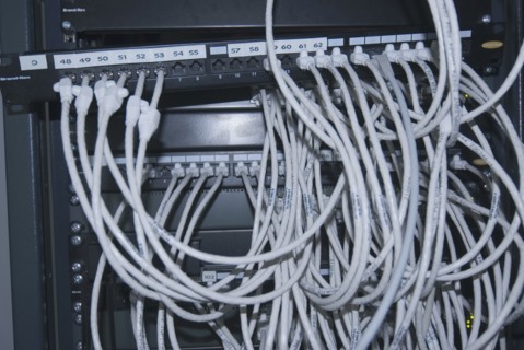 Computer cables close-up
