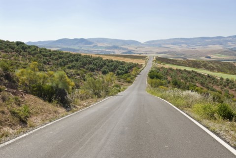 Road running to vanishing point