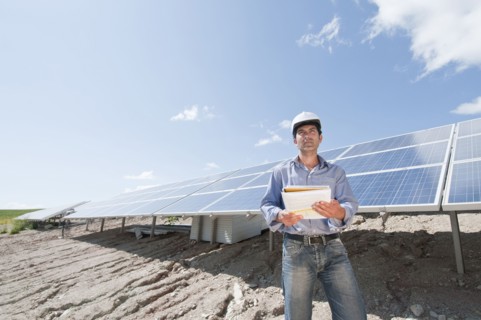 engineer in solar plant