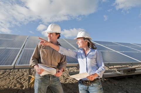 engineers in solar plant