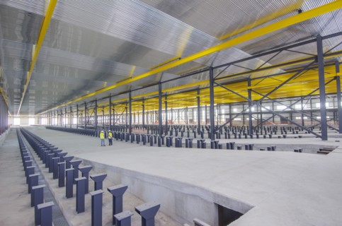 Workers standing in warehouse