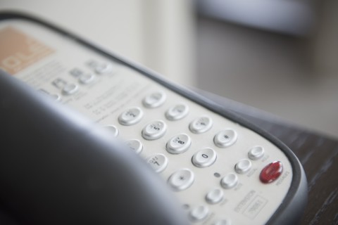 Close up of hotel telephone