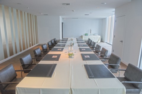 Conference table in office meeting room