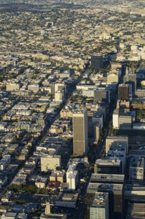 Aerial view of Los Angeles cityscape