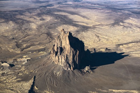 Aerial view of rock formations