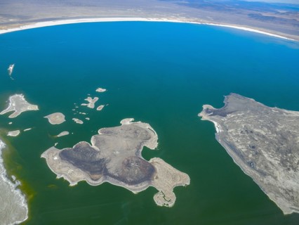 Aerial view of lake