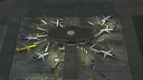 Aerial view of airport