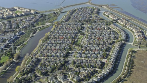 Aerial view of suburb