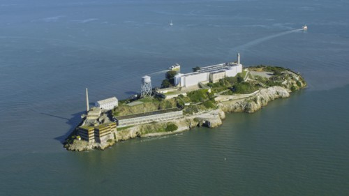 Alcatraz, Aerial view of island prison