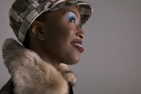 Fashionable mixed race woman
