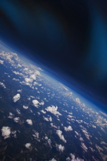 Clouds in Earth atmosphere viewed from space