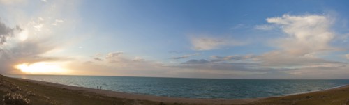 Panoramic view of Qinghai Lake