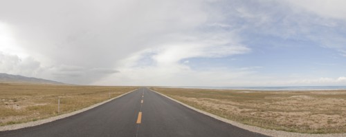 Empty road in rural landscape