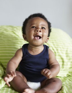 Laughing African American baby