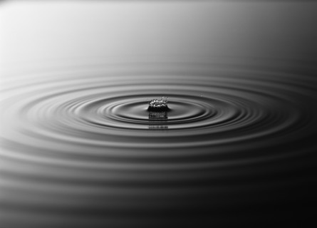 Bubble in rippling water