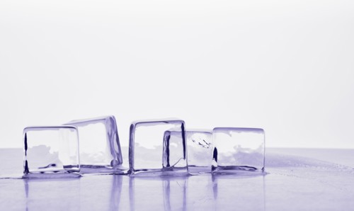 Melting ice cubes