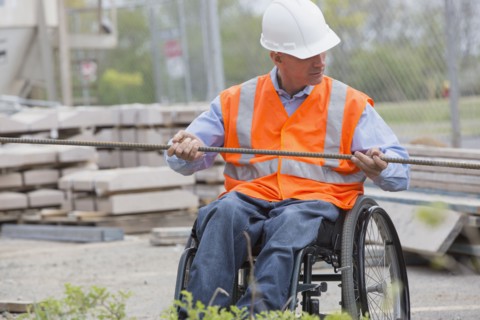 Caucasian engineer working on construction site