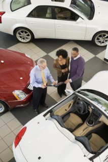 Couple buying a car