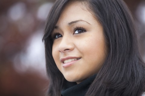 Smiling Hispanic teenage girl