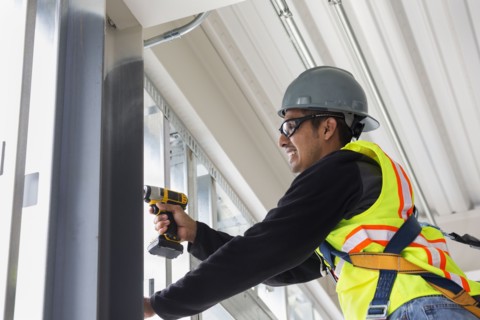 Hispanic man working at construction site