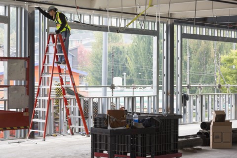 Hispanic man working at construction site