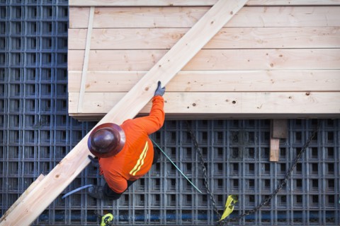 Caucasian worker at construction site