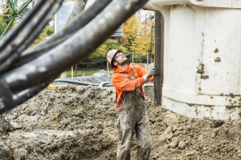 Caucasian worker at construction site