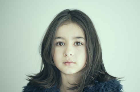Close up of mixed race girl