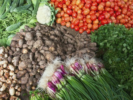 Fresh vegetables for sale in market