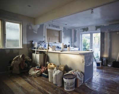 Kitchen under construction during remodel