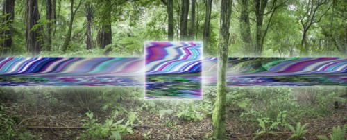 Distorted digital stream in remote forest