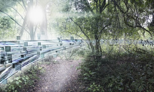 Pixelated data stream in forest