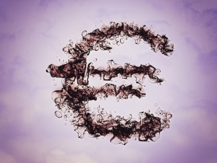 Smoke forming shape of Euro symbol