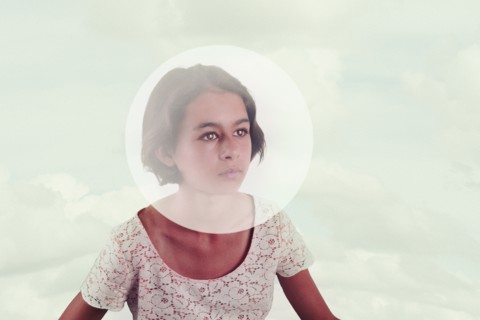 Sphere around face of Mixed Race girl