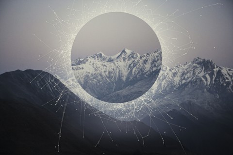 Glitch effect in mountains