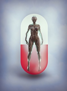 Cyborg inside pharmaceutical pill