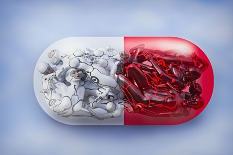 Cyborgs inside pharmaceutical pill