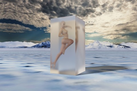 Woman frozen in suspended animation