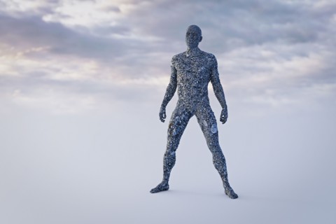 Stone man in sky