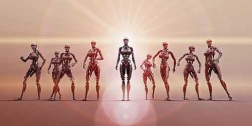 Robot women wearing sunglasses