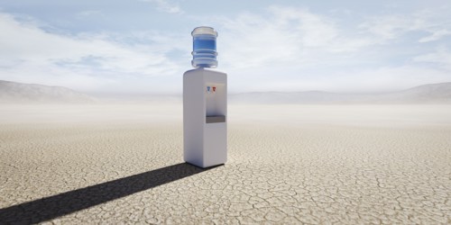 Water cooler in remote desert