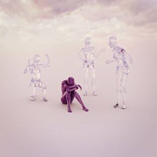 Transparent women angry at depressed purple woman