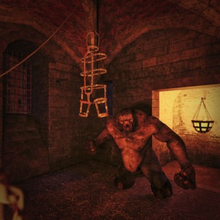 Fierce ogre in dungeon