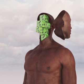 Circuits in face of robot man