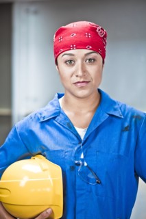 Hispanic female construction worker