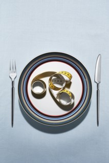 Tape measure on plate