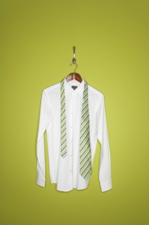 Dress shirt and tie on hanger