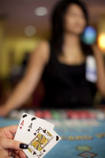 People playing poker in casino