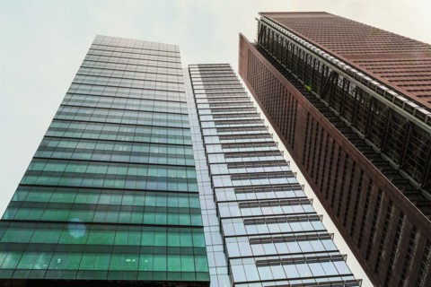 Low angle view of skyscrapers